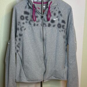 Nike Women's Gray Jacket with Pink Accents